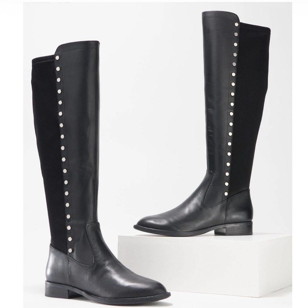 Marc Fisher Panya Black Boots with Silver Studs Size 10✨ New With Box